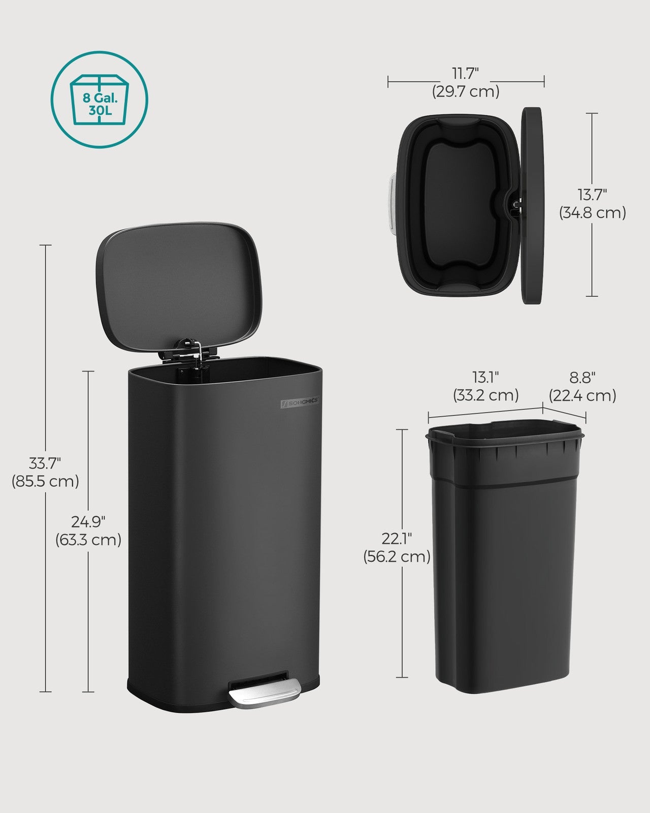 Kitchen Pedal Trash Bin - image 23