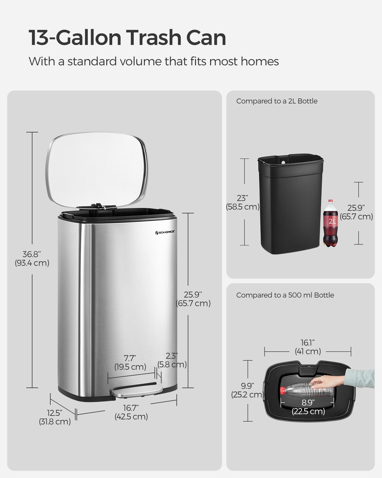 Kitchen Pedal Bin 50L Ink Black - image 29