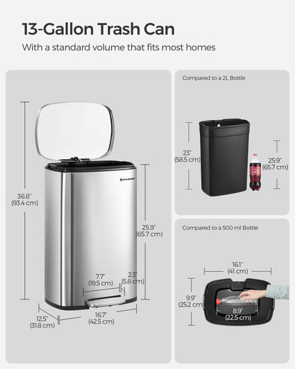 Kitchen Pedal Bin 50L Ink Black - image 29