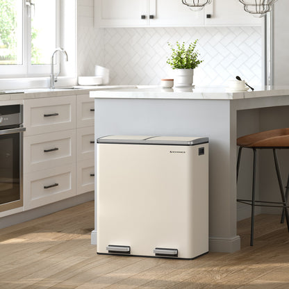 Cream Colour Step-Open Waste Bins with 2 Inner Buckets - image 3