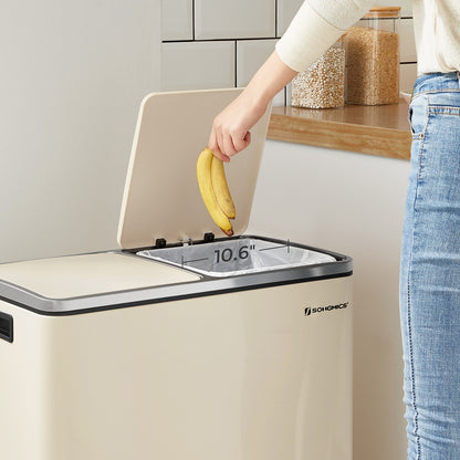 Cream Colour Step-Open Waste Bins with 2 Inner Buckets - image 8