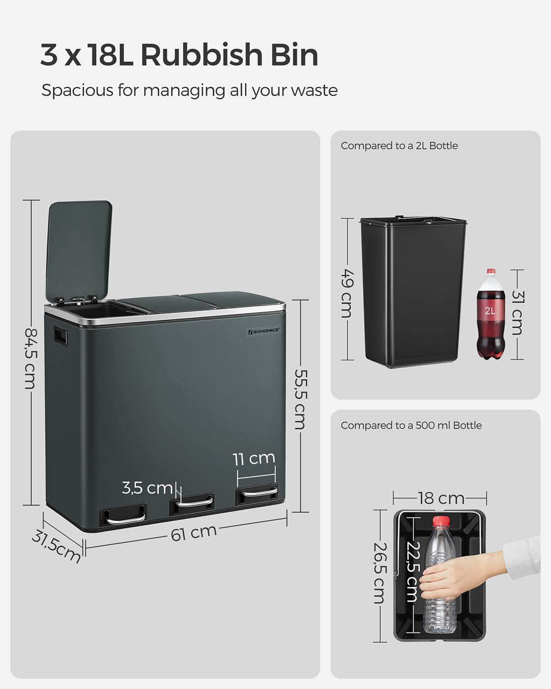 3 Compartments Dustbin - image 24
