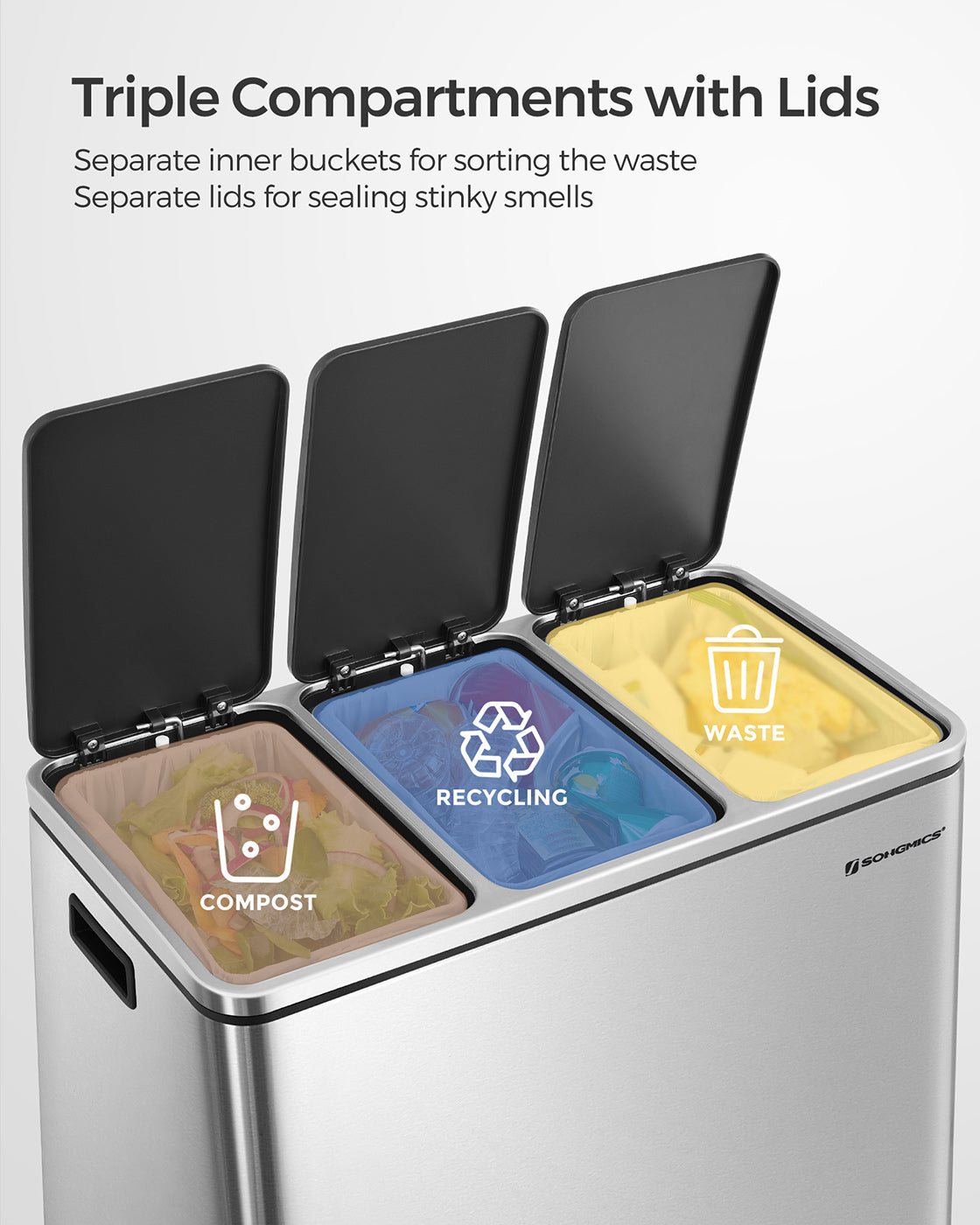 3 Compartments Dustbin - image 4