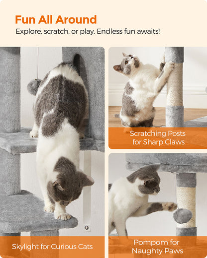 Grey Cat Condo with Hammock & Pompoms - image 3