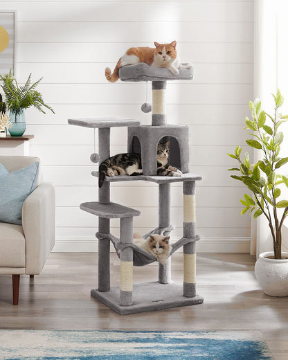 Grey Cat Condo with Hammock & Pompoms - image 4