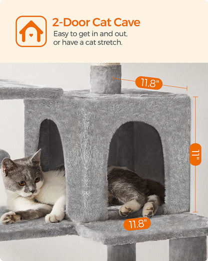 Grey Cat Condo with Hammock & Pompoms - image 7