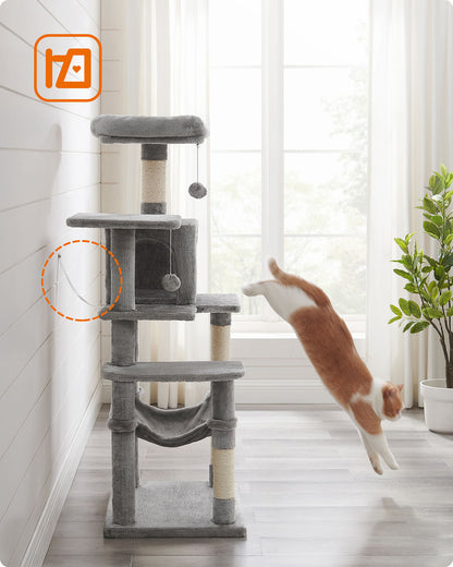 Grey Cat Condo with Hammock & Pompoms - image 10