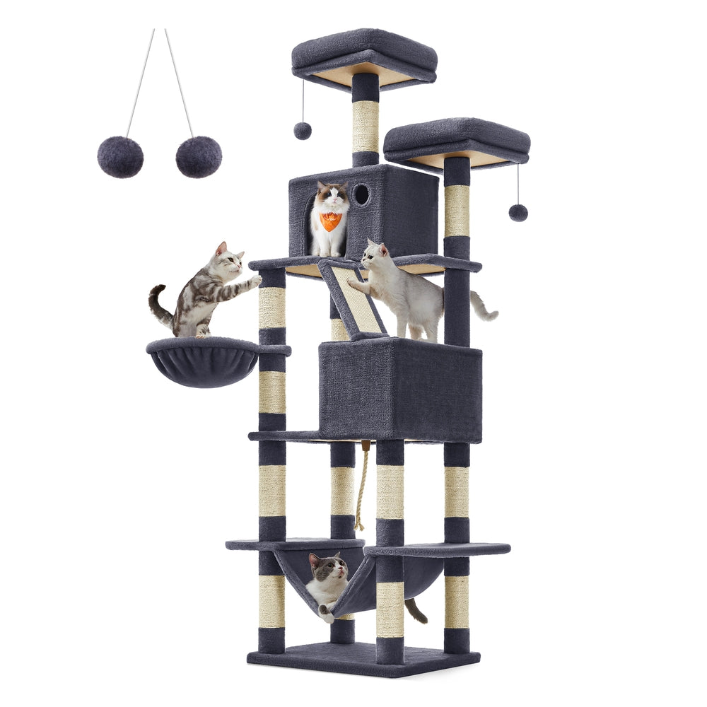 Light Grey Tall Cat Tree Activity Centre - image 42