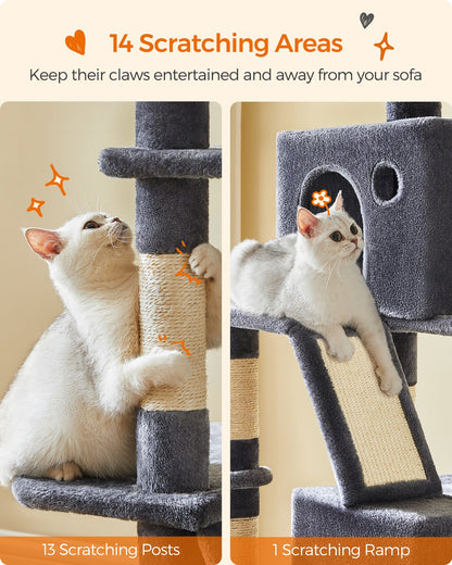 Light Grey Tall Cat Tree Activity Centre - image 46