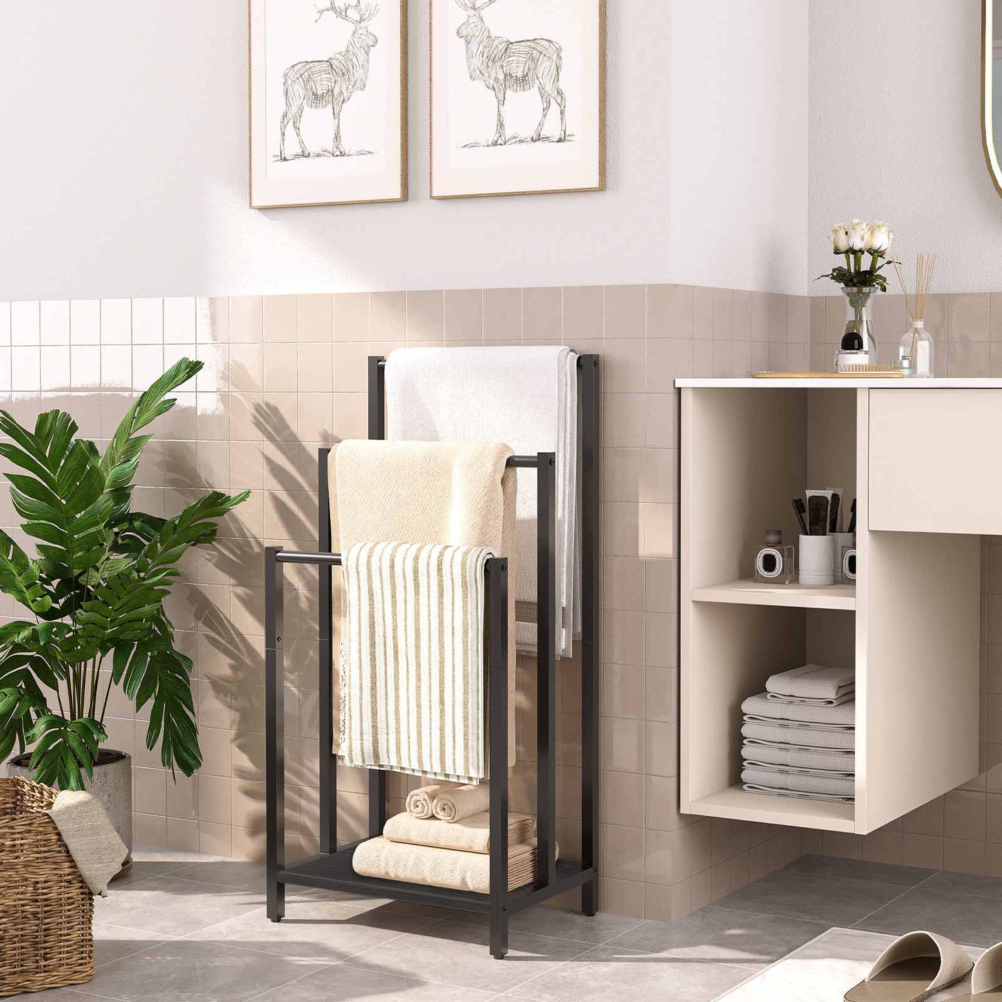 freestanding towel-rack - black