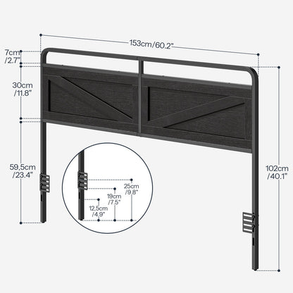 Wooden Panel Headboard - Black