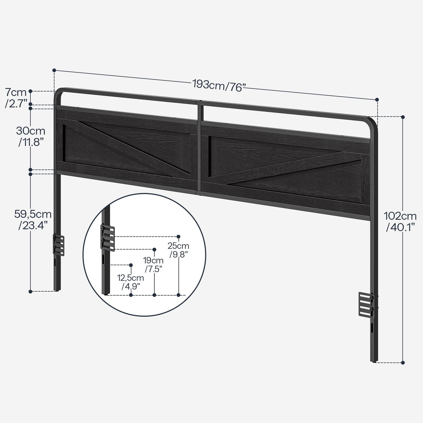 King Headboard - Black