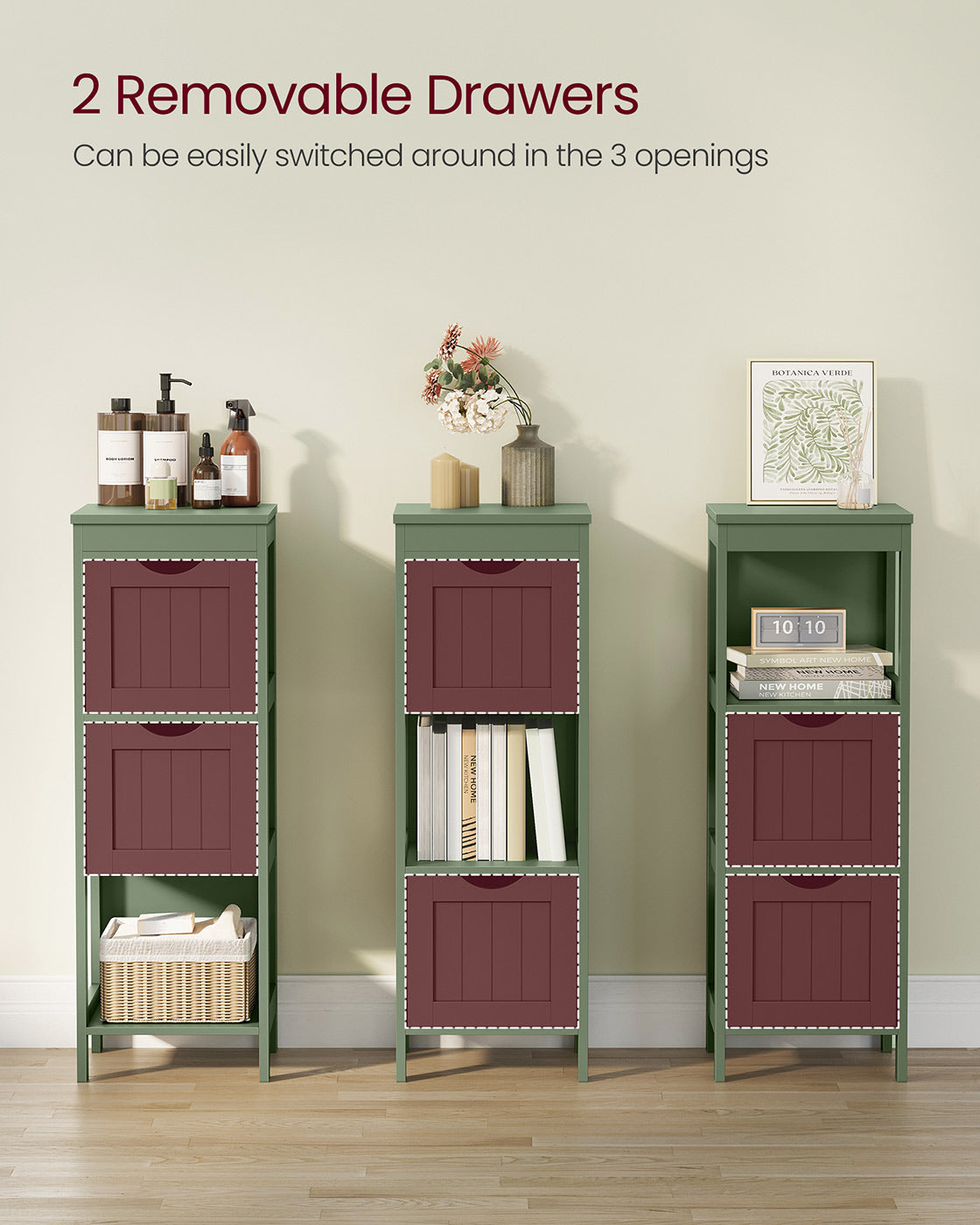 Bathroom Floor Cabinet with 2 Drawers