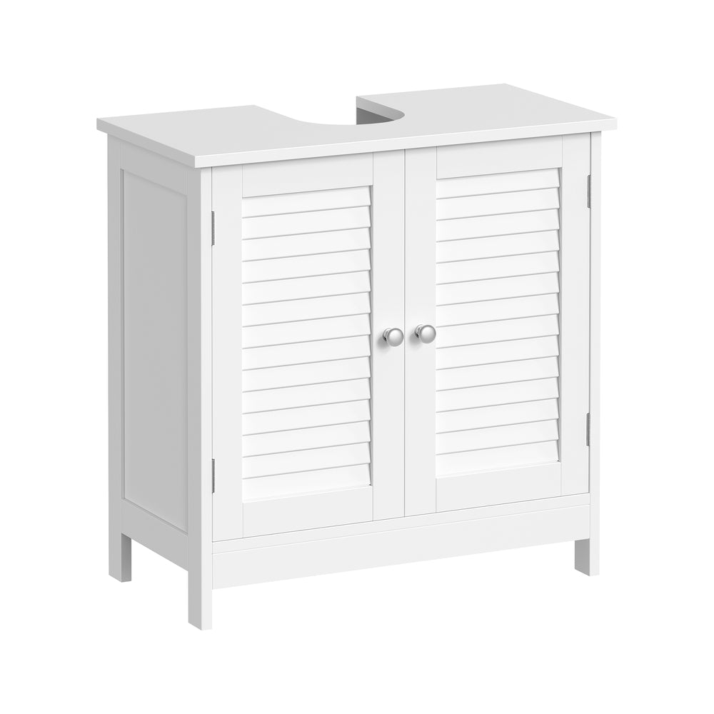 White Under Sink Storage Cabinet with Shelf - image 2