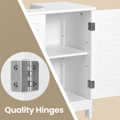 White Under Sink Storage Cabinet with Shelf - image 7