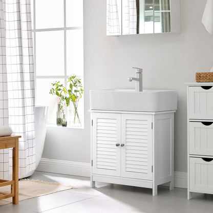 White Under Sink Storage Cabinet with Shelf - image 9