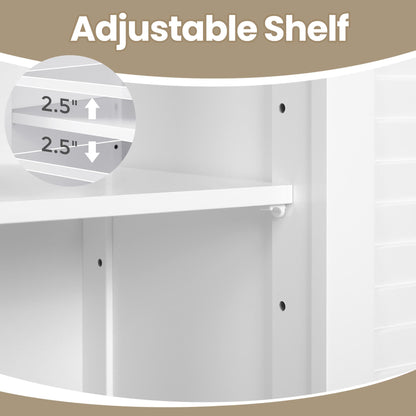 White Under Sink Storage Cabinet with Shelf - image 10