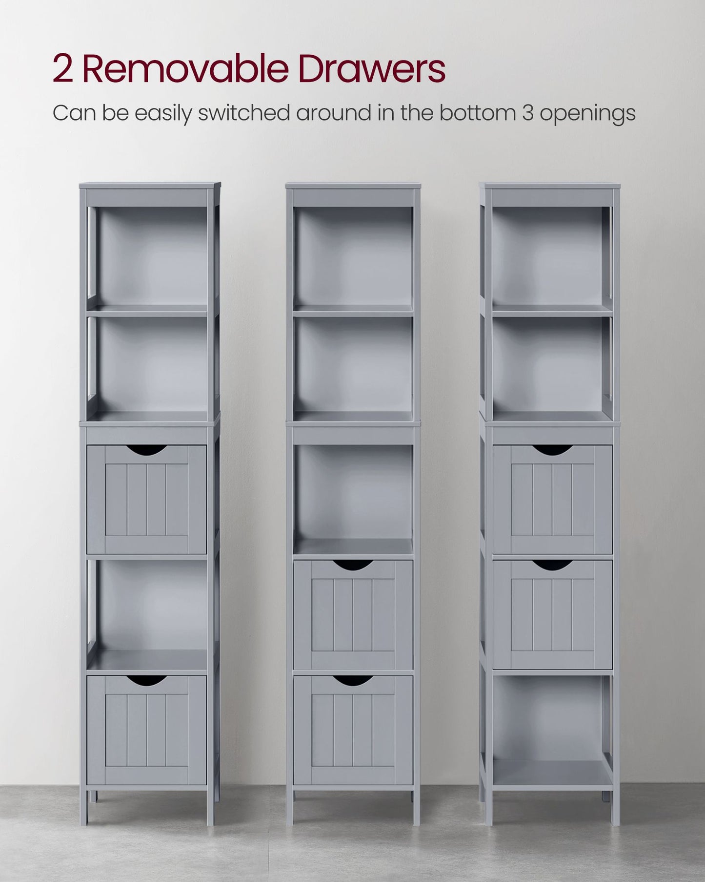 Bathroom Floor Cabinet with 2 Removable Drawers - image 2
