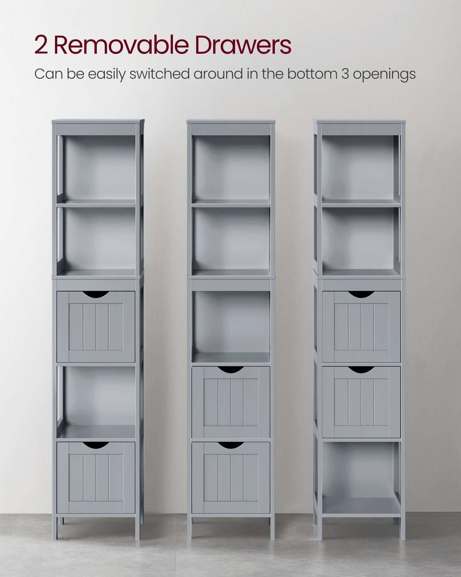 Bathroom Floor Cabinet with 2 Removable Drawers - image 2