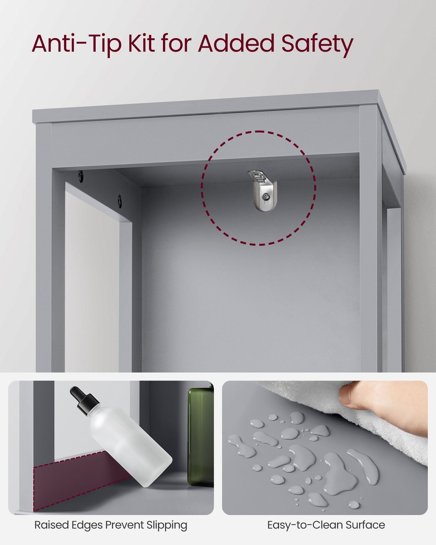 Bathroom Floor Cabinet with 2 Removable Drawers - image 4
