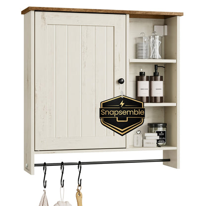 Wall mounted storage cabinet with adjustable shelves for bathroom - image 8