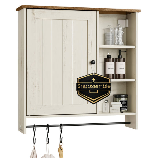 Wall mounted storage cabinet with adjustable shelves for bathroom - image 1