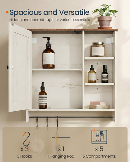 Wall mounted storage cabinet with adjustable shelves for bathroom - image 4