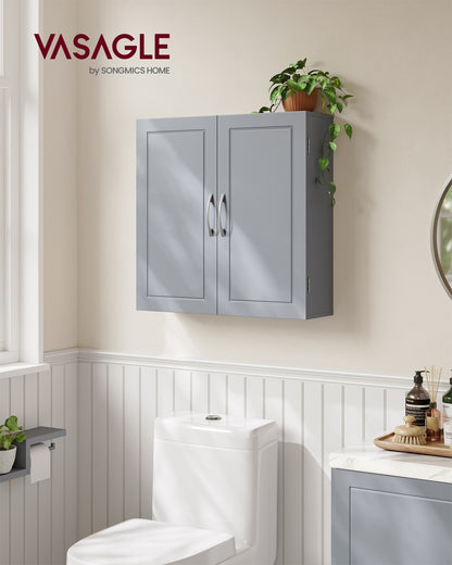 Wall-Mounted Bathroom Cabinet with Shelves Dove Grey - image 2