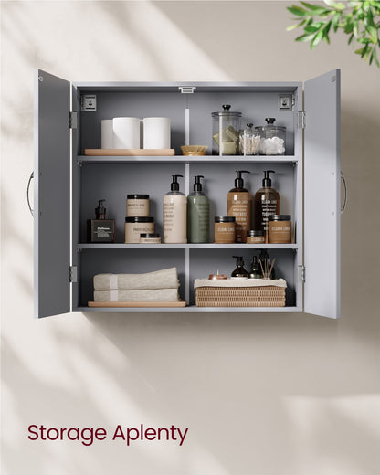 Wall-Mounted Bathroom Cabinet with Shelves Dove Grey - image 3