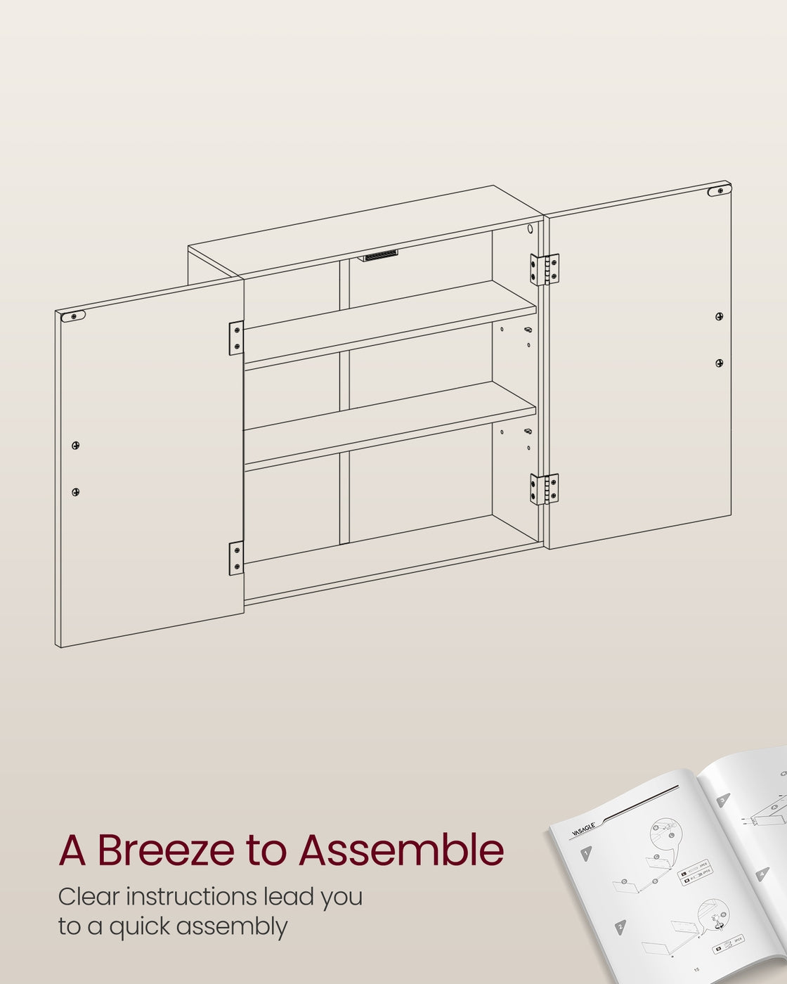 Wall-Mounted Bathroom Cabinet with Shelves Dove Grey - image 6