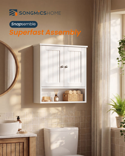 Tool-Free Assembly Bathroom Wall Cabinet, 2 Doors Modern basic Wall Mounted Storage, Adjustable Shelves - image 2