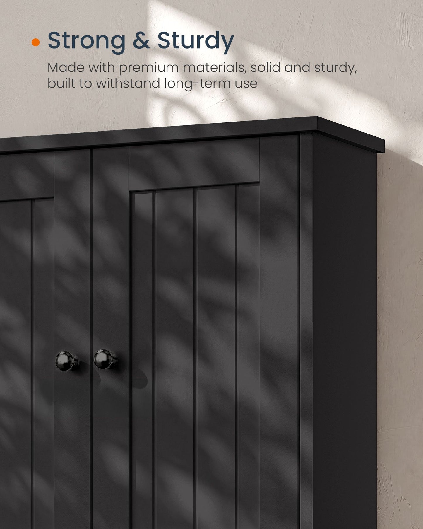 Tool-Free Assembly Bathroom Wall Cabinet, 2 Doors Farmhouse Wall Mounted Storage, Adjustable Shelves - image 4