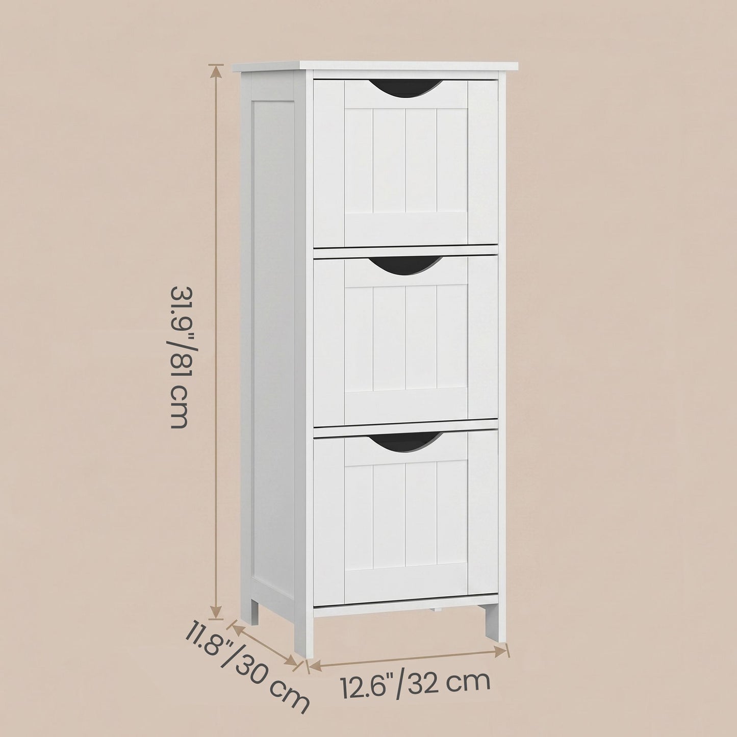 Freestanding Storage Cabinet for Bathroom, with Drawers, Modern Bathroom Storage Organiser Unit, Green - image 9