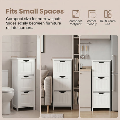 Freestanding Storage Cabinet for Bathroom, with Drawers, Modern Bathroom Storage Organiser Unit, Green - image 13