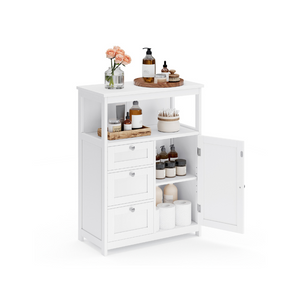 Bathroom Floor Storage Cabinet with 3 Drawers