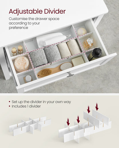 Freestanding Storage Unit, 2 Drawers with Adjustable Dividers, Bathroom Cabinet for Home - image 3