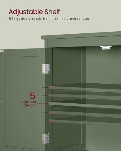Bathroom Floor Storage Cabinet with 2 Drawers and 2 Doors - HWLEXTRA 