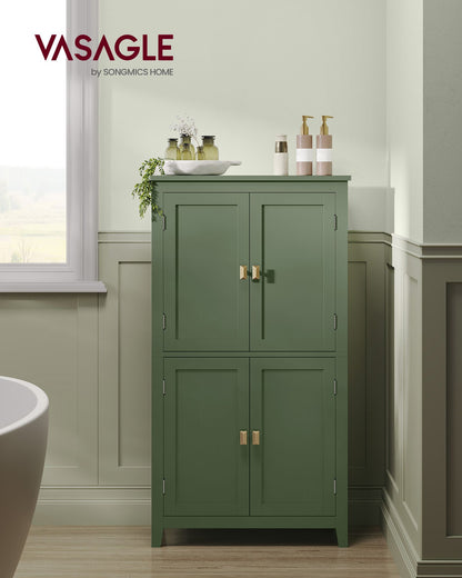 Bathroom Floor Storage Cabinet with 4 Doors