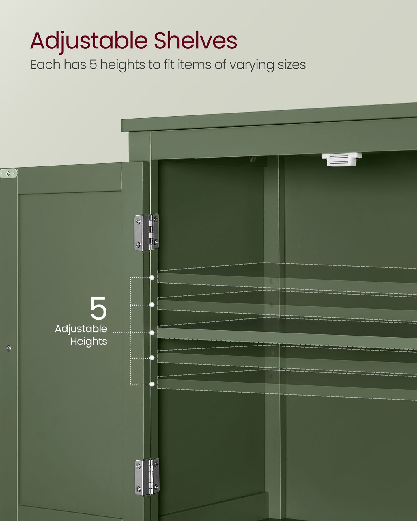 Bathroom Floor Storage Cabinet with 4 Doors