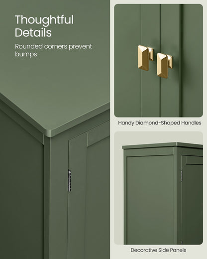 Bathroom Floor Storage Cabinet with 4 Doors