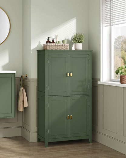 Bathroom Floor Storage Cabinet with 4 Doors