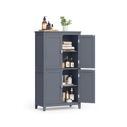 Bathroom Floor Storage Cabinet with 4 Doors