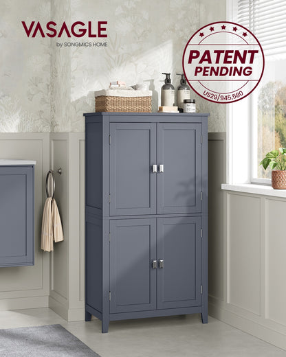 Bathroom Floor Storage Cabinet with 4 Doors