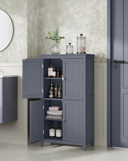 Bathroom Floor Storage Cabinet with 4 Doors