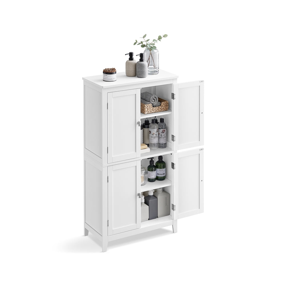 Bathroom Floor Storage Cabinet with 4 Doors