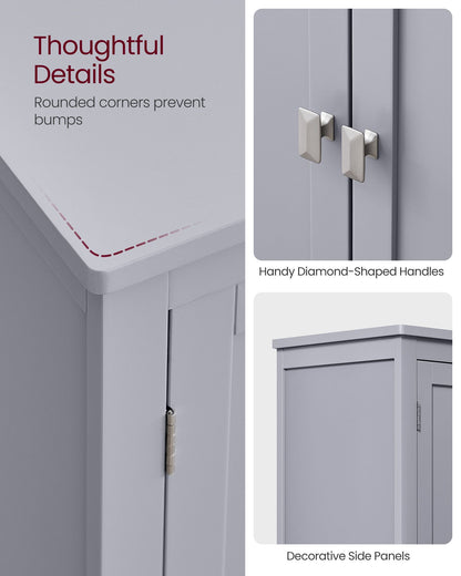 Bathroom Floor Storage Cabinet with 4 Doors