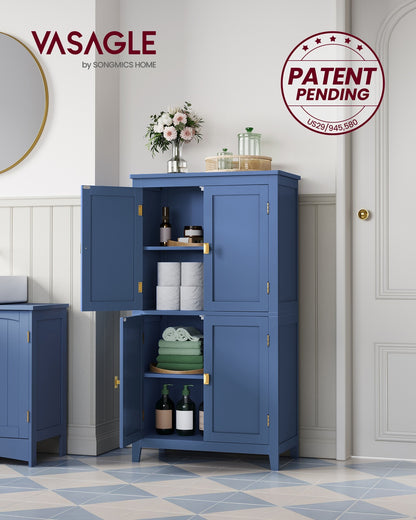 Bathroom Floor Storage Cabinet with 4 Doors