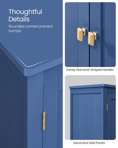Bathroom Floor Storage Cabinet with 4 Doors