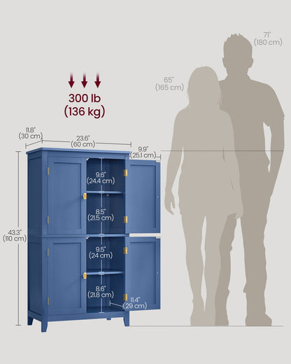 Bathroom Floor Storage Cabinet with 4 Doors