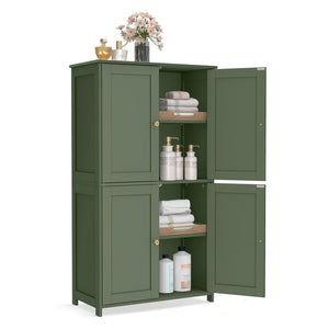 Floor Storage Cabinet, Shaker Cabinet with 2 Adjustable Shelves
